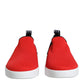 Red Logo Low Top Slip On Men Sneakers Shoes