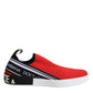 Red Logo Low Top Slip On Men Sneakers Shoes