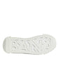 White Logo Print Lace Up Low Top Sneakers Shoes
