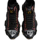 Black Leather Logo High Top Sneakers Shoes