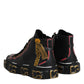 Black Leather Logo High Top Sneakers Shoes