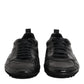 Black Exotic Leather Low Top Sneakers Shoes