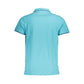 Blue Cotton Men Polo Shirt