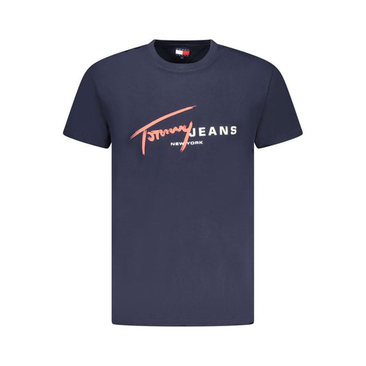 Blue Cotton Men T-Shirt