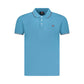 Blue Cotton Men Polo Shirt