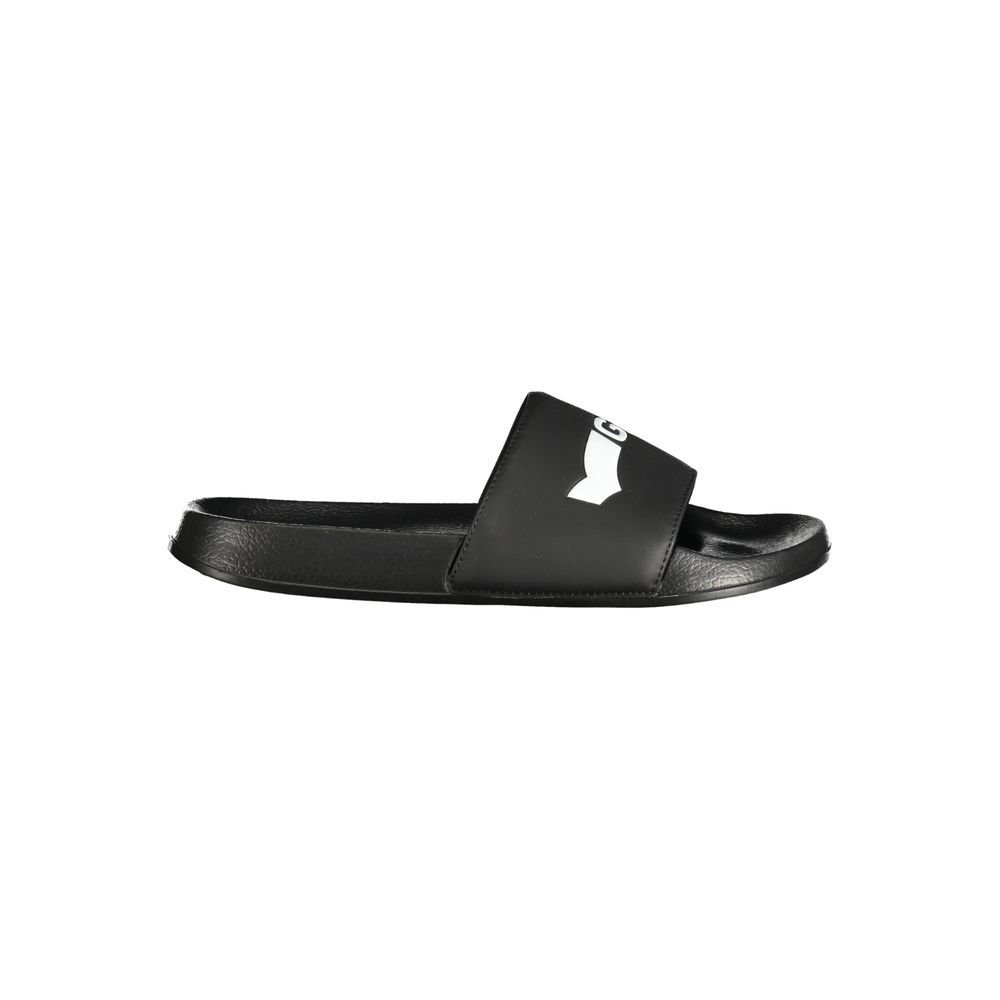 Black Polyester Men Sandal