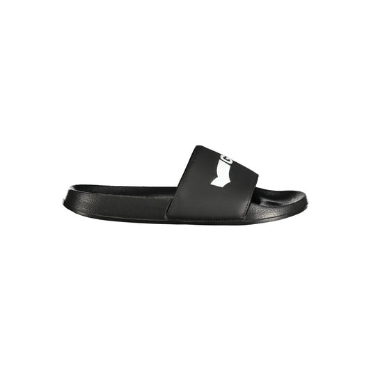 Black Polyester Men Sandal