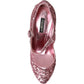 Pink Sequin Mary Jane Pumps High Heels Shoes
