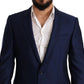 Blue MARTINI Wool Slim Fit Coat Blazer