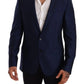 Blue MARTINI Wool Slim Fit Coat Blazer