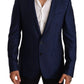 Blue MARTINI Wool Slim Fit Coat Blazer