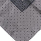 Gray Polka Dot Silk Square Men Foulard Scarf