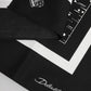 Black White Printed Square Foulard Scarf