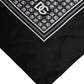 Black White Patterned Square Foulard Scarf