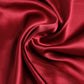 Red Solid Satin Silk Square Handkerchief Scarf