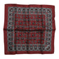 Maroon Monkey Print Silk Square Foulard Scarf