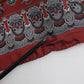 Maroon Monkey Print Silk Square Foulard Scarf