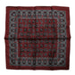 Maroon Monkey Print Silk Square Foulard Scarf