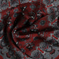 Maroon Monkey Print Silk Square Foulard Scarf