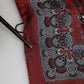 Maroon Monkey Print Silk Square Foulard Scarf