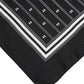 Black White Printed Silk Square Foulard Scarf
