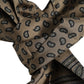 Brown Printed Neck Warmer Men Foulard Scarf