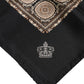 Black Brown Patterned Square Foulard Scarf