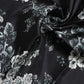 Black Floral Print Silk Square Foulard Scarf