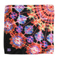 Black Multicolor Print Square Foulard Scarf