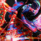 Black Multicolor Print Square Foulard Scarf