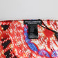 Black Multicolor Print Square Foulard Scarf