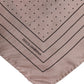 Beige Dotted Silk Square Men Foulard Scarf