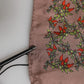 Brown Chili Print Silk Square Foulard Scarf