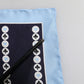 Blue Printed Silk Square Men Foulard Scarf