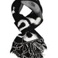 Black Logo Neck Warmer Wrap Men Shawl Scarf