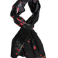 Black Floral Print Neck Warmer Wrap Scarf