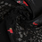 Black Floral Print Neck Warmer Wrap Scarf