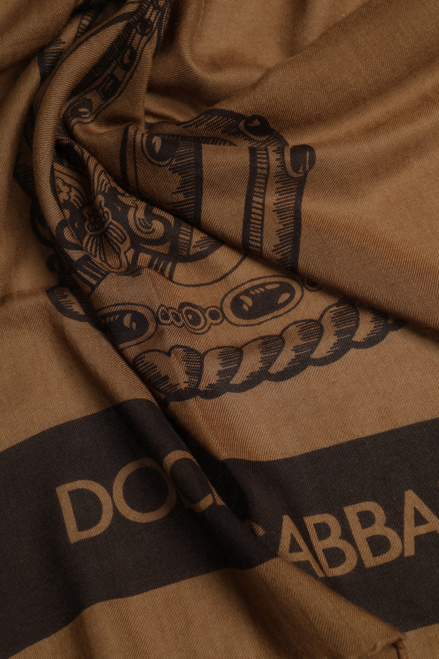 Brown DG Crown Neck Warmer Men Foulard Scarf