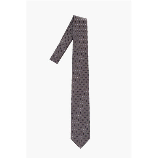 Floral Patterned Jacquard Silk Tie