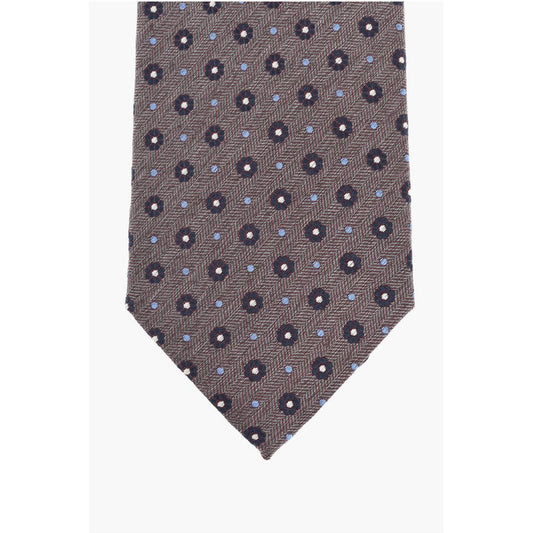 Floral Patterned Jacquard Silk Tie