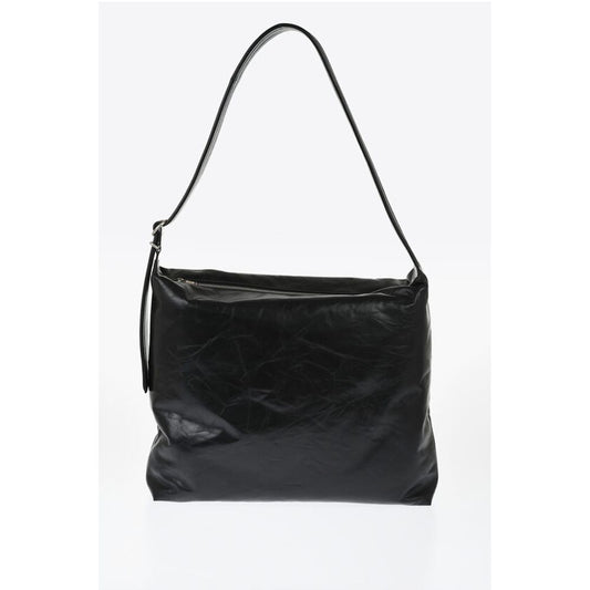 Leather Quilted Crossbody Bag with Zip Closure