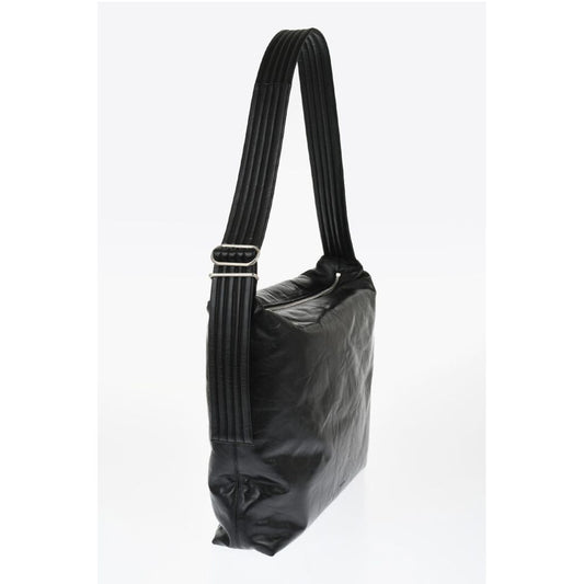 Leather Quilted Crossbody Bag with Zip Closure