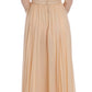 Elegant Beige Silk Full Length Sheath Dress