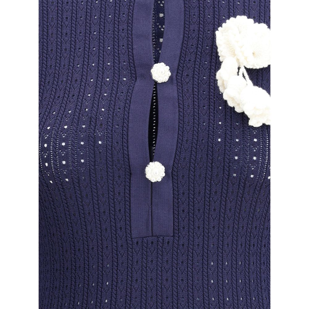 Knit short pointelle Dress