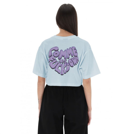 Blue Cotton Tops & T-Shirt