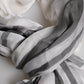 White Black Silk Warmer Wrap Foulard Scarf