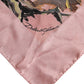 Pink Silk Floral Print Square Foulard Scarf