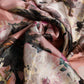 Pink Silk Floral Print Square Foulard Scarf