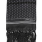 Black White Polka Dot Fringes Foulard Scarf