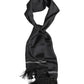 Black White Polka Dot Fringes Foulard Scarf